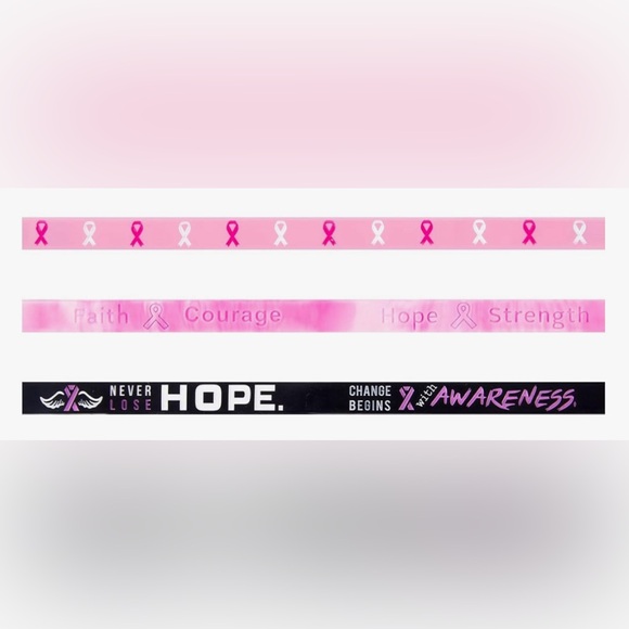 Breast Cancer Bracelets - Ribbon Breast Cancer Awareness Silicone Wristbands - Picture 5 of 15